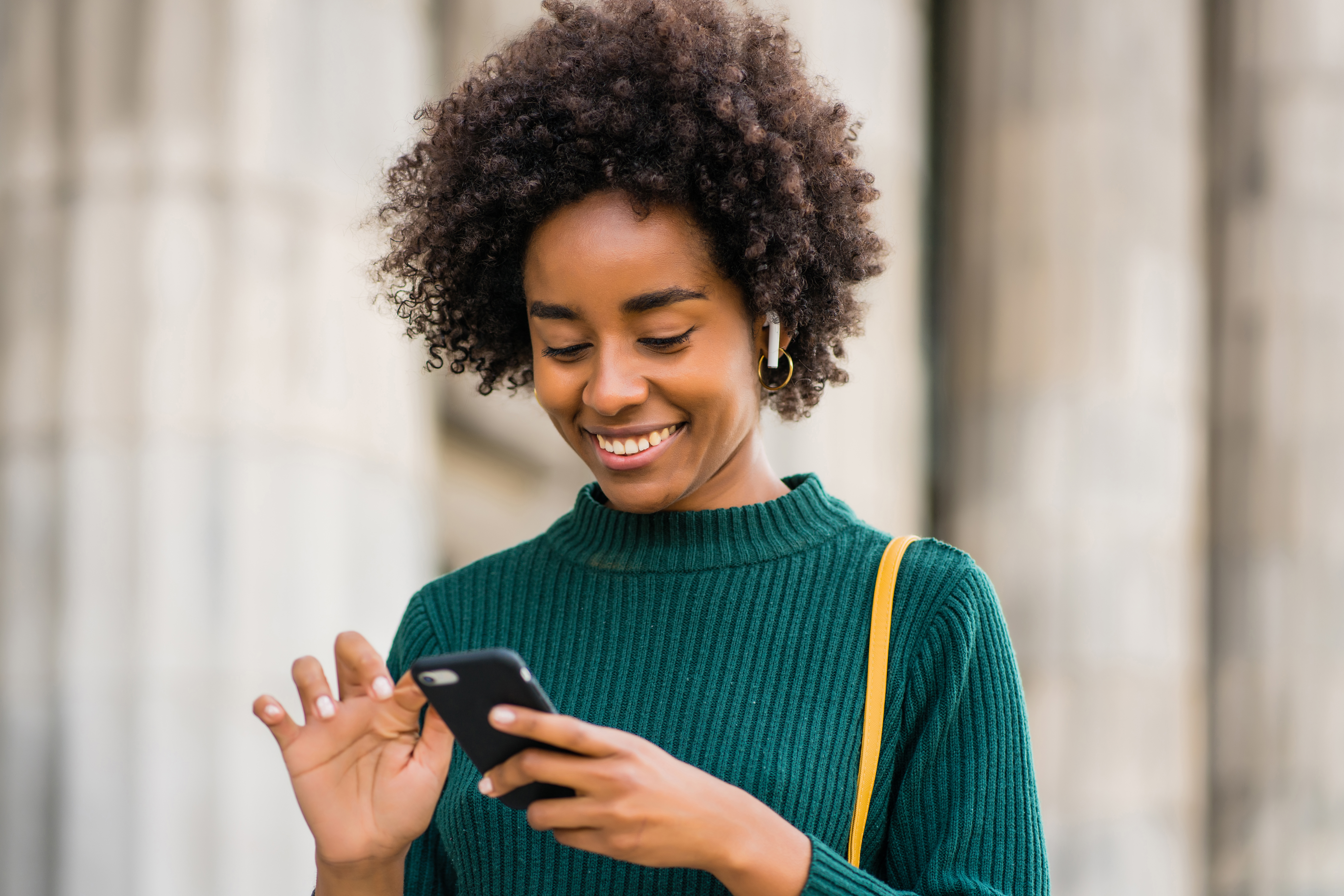 Woman using digital advisor app